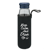 Portable Glass Water Bottle with Protective Bag 470ml